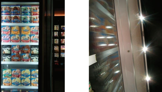 LED Lighting Performance Supermarket Refrigerated Display Cases Vertical