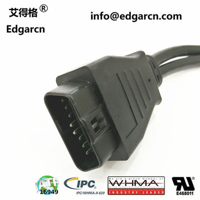 Iatf16949 J1962 Obd2 Connector Cable 16pin Injection Plug For Velhcle Diagnostic