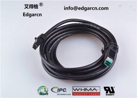 Pvc Electronic Wiring Harness Usb Power Cable Black Color For Verifone