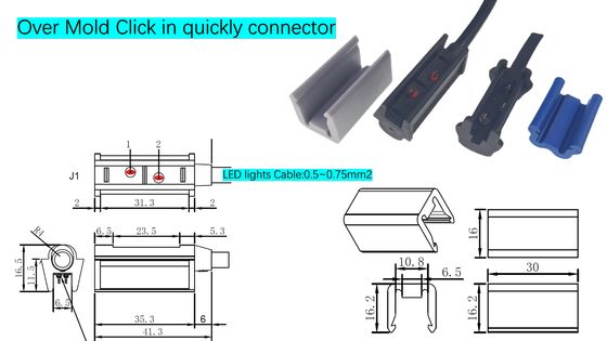 5A-20A Click-In Overmold Connector Automotive Wiring Harness with Optimized Cable Support and Single Marker Clearance Lights