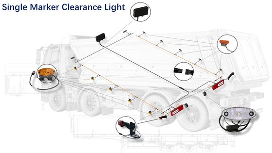 5A-20A Click-In Overmold Connector Automotive Wiring Harness with Optimized Cable Support and Single Marker Clearance Lights