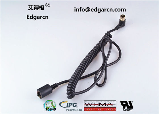 Length 1000mm Coiled Cable Cord , Injection Molding Car Wiring Harness 
