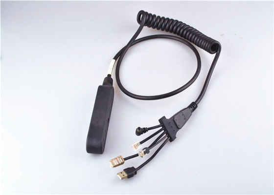 Ul Approved Obd2 Connector Cable Over Molded Coiled Data Communication Cable