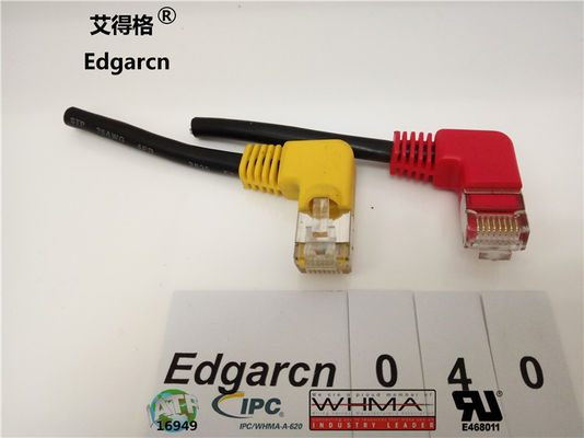 500mm Data Communication Cable ,  8p / 8c Cat5 Network Cable With Right Angle