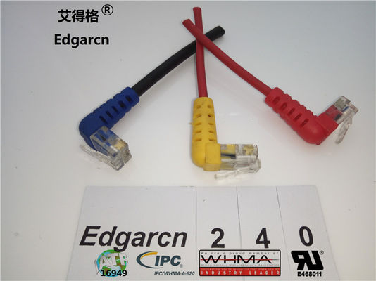 500mm Data Communication Cable ,  8p / 8c Cat5 Network Cable With Right Angle
