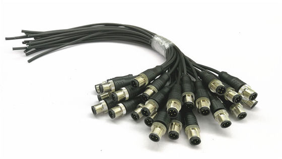 Over - Molded Circular Connector Cable Assembly M12 Sensor Cable Length 100 / 200mm