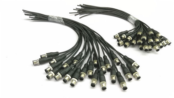 Over - Molded Circular Connector Cable Assembly M12 Sensor Cable Length 100 / 200mm