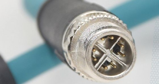100 / 200mm Length M12 Cable Assembly With X Coding Circular Connector