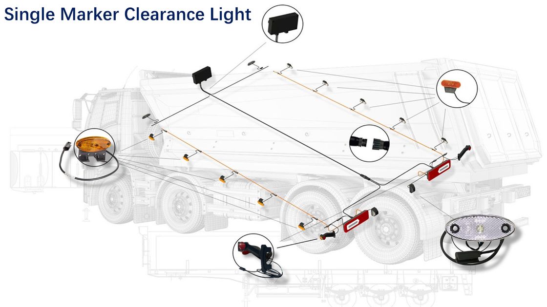 Quick Click-In Overmold Connector for Single Marker Clearance Lights with Optimized Cable Specifications